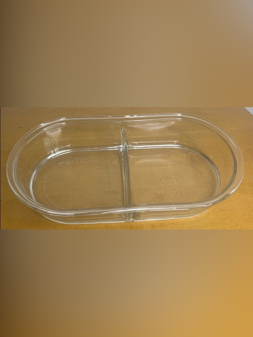 Vintage PYREX Clear Glass 2 Part
Divided dish - Picture 2 of 8